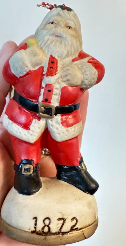 1872 Porcelain Ornament 1980  Reproduction of Santa